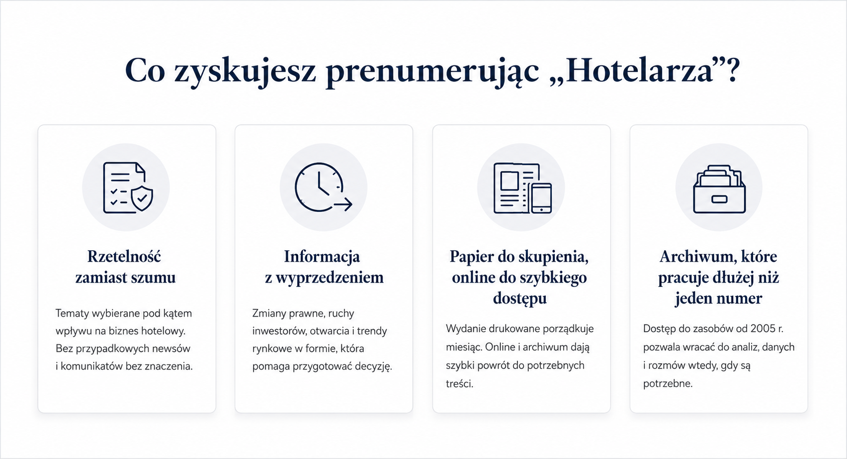 Co zyskujesz prenumerując Hotelarza